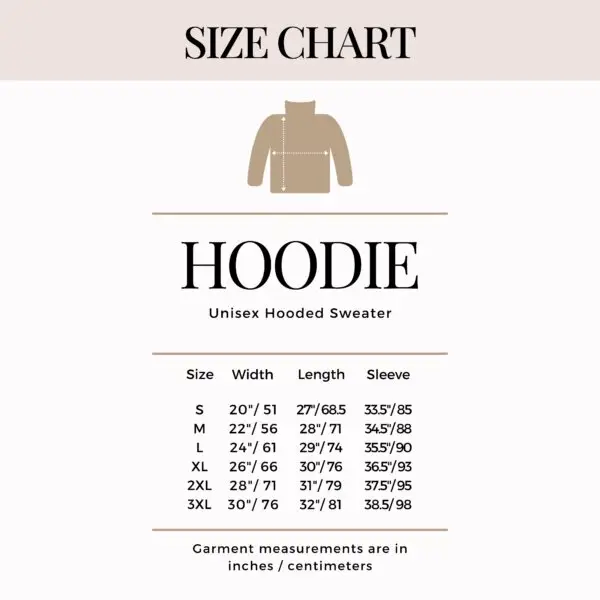 Size Chart Hoodie | ChanTees Studio