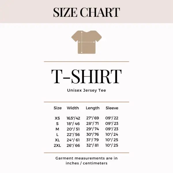 Size Chart T-shirt | ChanTees Studio