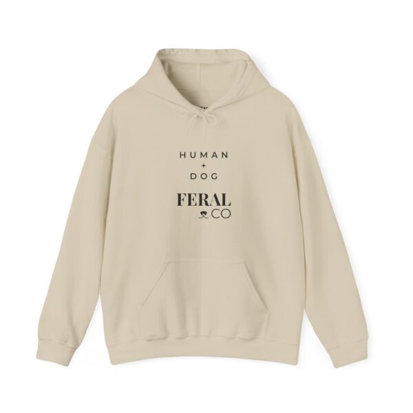 Unisex Hoodie with Feral Human + Dog Print