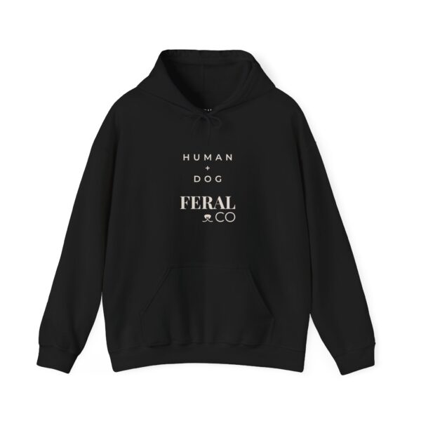 Unisex Hoodie with Feral Human + Dog Print
